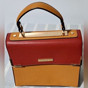 Dune London Handle Bag / Color-Block Mustard & Red Fall Colors
